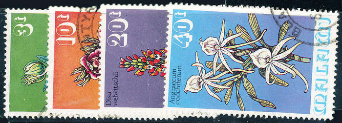 Malawi - 1975 - Malawi Orchids - set of 4 fine used . SG 491-494 .
