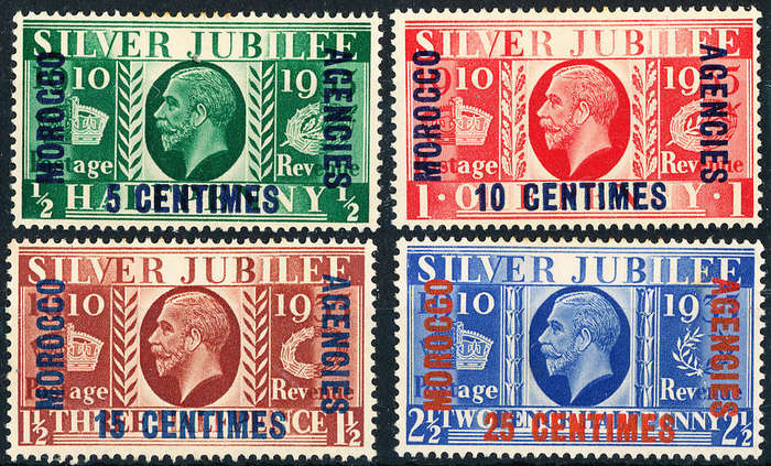 Morocco Agencies - 1935 - Silver Jubilee - set of 4 unused no gum . SG 212-215 .