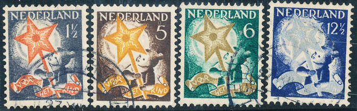Netherlands - 1933 - Child Welfare - set of 4 fine used . SG 418a-421a .