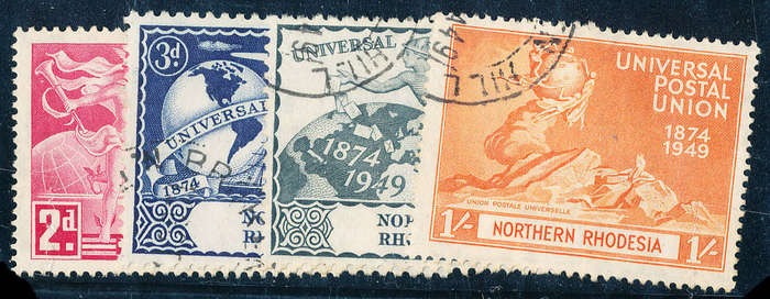 Northern Rhodesia - 1949 - U.P.U. - set of 4 fine used . SG 50-53 .