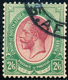 South Africa - 1913 - Geo V - 2s 6d purple & green fine used . SACC 13 .