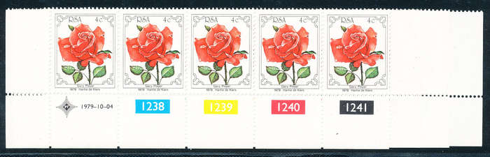South Africa - 1979 - Rose Convention - set of 4 ctrl strips of 5 u.m. . SACC 470-473 .