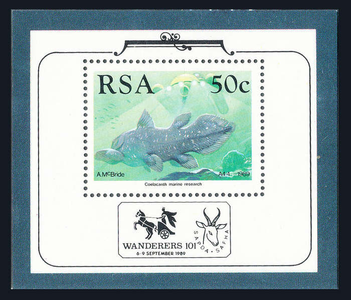 South Africa - 1989 - The Coelacanth Foundation m/sheet mint unhinged . SACC 694a .