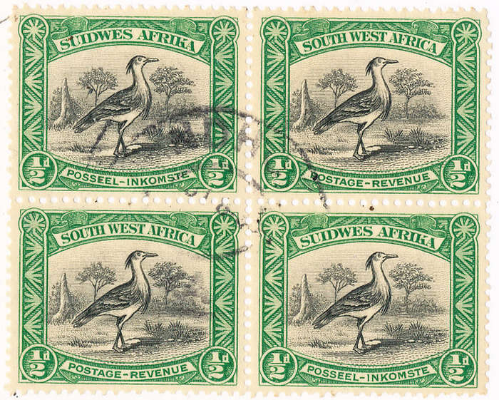 South West Africa - 1931 - Pict Defins - ½d Block of a perf up fine used . SACC 103 .