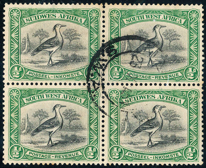 South West Africa - 1931 - Pict Defins - ½d Block of 4 perf up fine used . SG  103 .