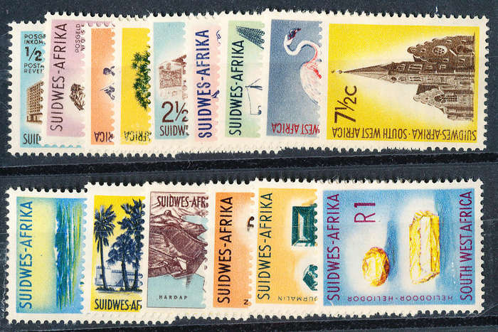 South West Africa - 1961 - Dec Defins - set of 15 mint unhinged . SACC 199-215 .