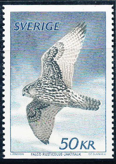 Sweden - 1981 - 50k (Gyrfalcon) mint unhinged booklet stamp. SG 1067 .