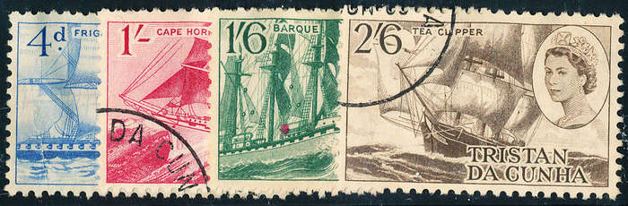 Tristan Da Cunha - 1969 - Clipper Ships - set of 4 fine used . SG 121 - 124 .