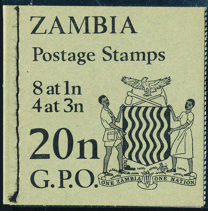 Zambia Stamp Booklets - 1970 - 20n booklet mint unhinged complete . SB 4 .