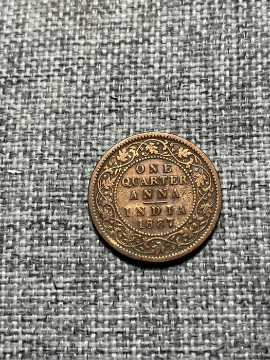 1887 ONE QUARTER ANNA - Coin of Victoria Empress of Bombay
