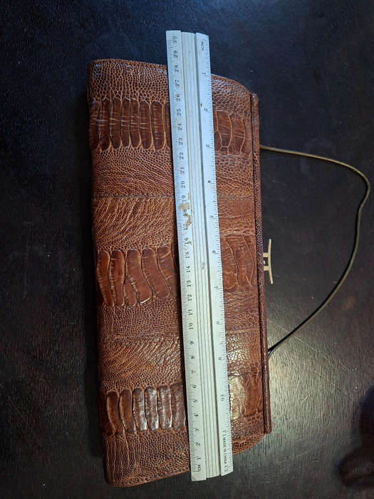 Vintage Cape Cobra Ostrich Leather Clutch Bag