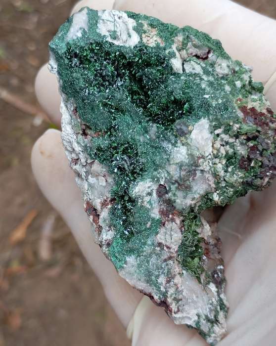 Malachite heterogenite quartz - Tenke Fungurume mine DRC Congo