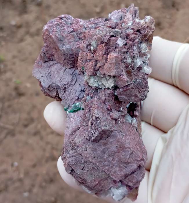 Cobaltoan calcite heterogenite chrysocolla malachite - Kakanda deposit DRC Congo