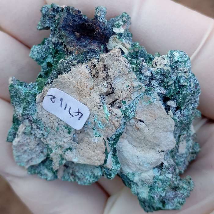 Malachite chrysocolla heterogenite quartz - Mashamba West mine DRC Congo