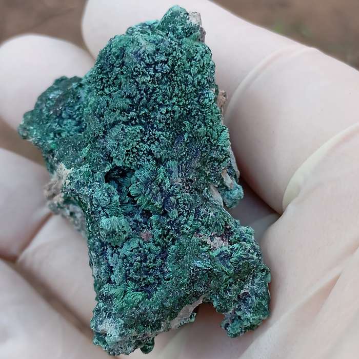 Malachite chrysocolla heterogenite quartz - Mashamba West mine DRC Congo