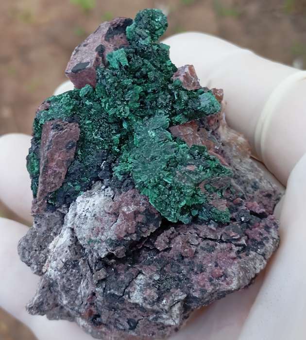 Cobaltoan calcite heterogenite malachite quartz - Kakanda deposit DRC Congo