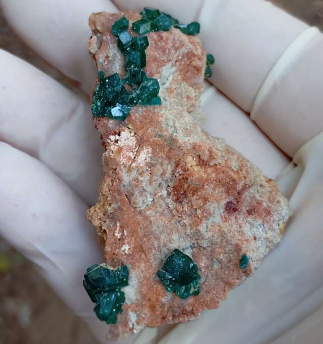 Dioptase malachite quartz - Kolwezi mining district DRC Congo