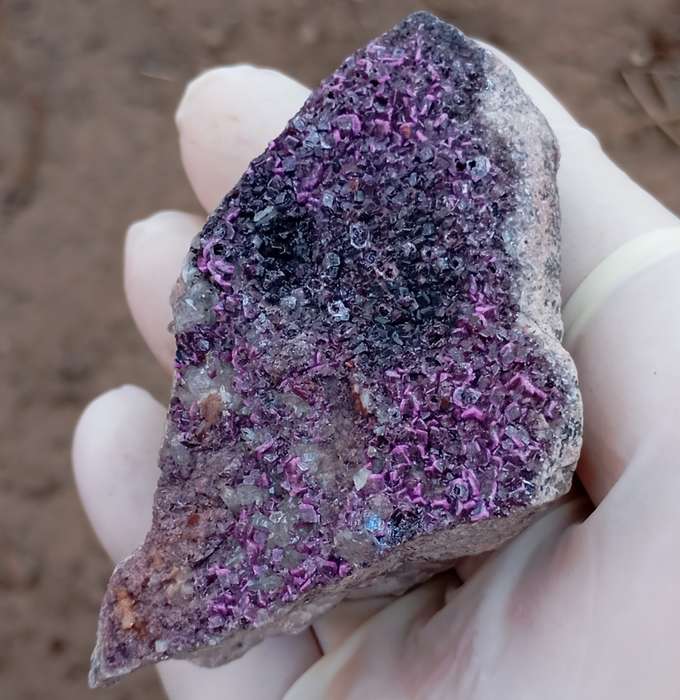 Cobaltoan calcite heterogenite quartz - Mashamba West mine DRC Congo