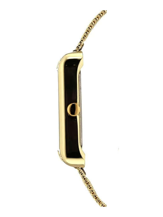 Nine West Womens Rectangular Faced Mesh Bracelet Watch Gold