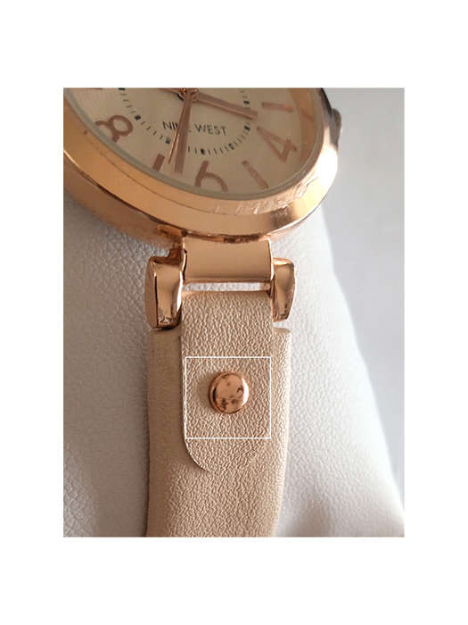 Nine West Womens Rose Gold and Blush Pink Strap Watch