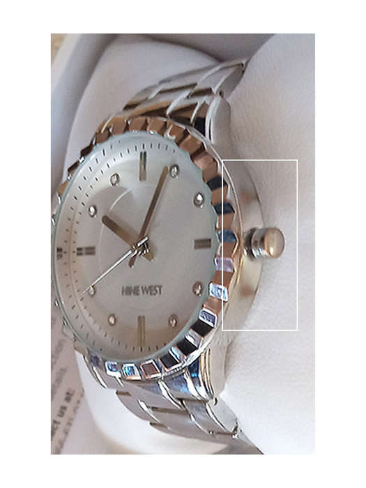 Nine West Womens Bracelet Watch Silver Crystal