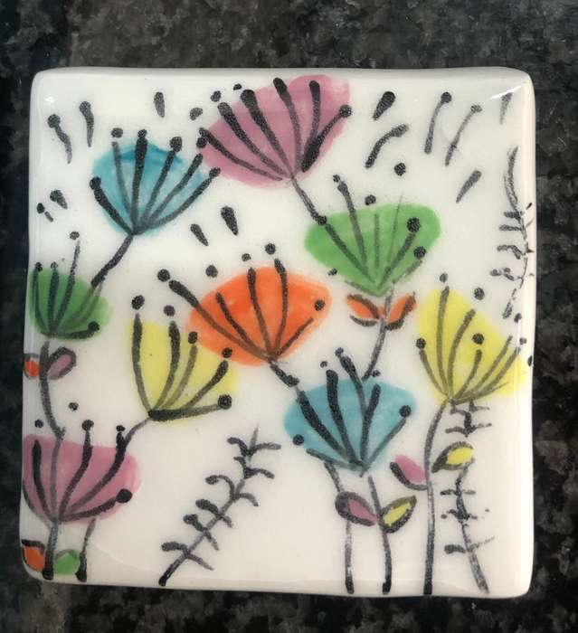 Handmade "Flower" Mosaic  Tile Insert