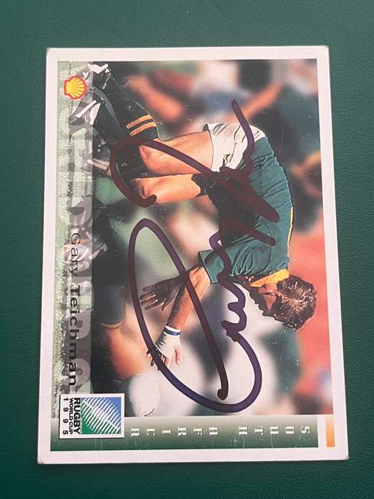 Rugby card - *SIGNED* Gary Teichmann 1995 Sports Deck Rugby Card