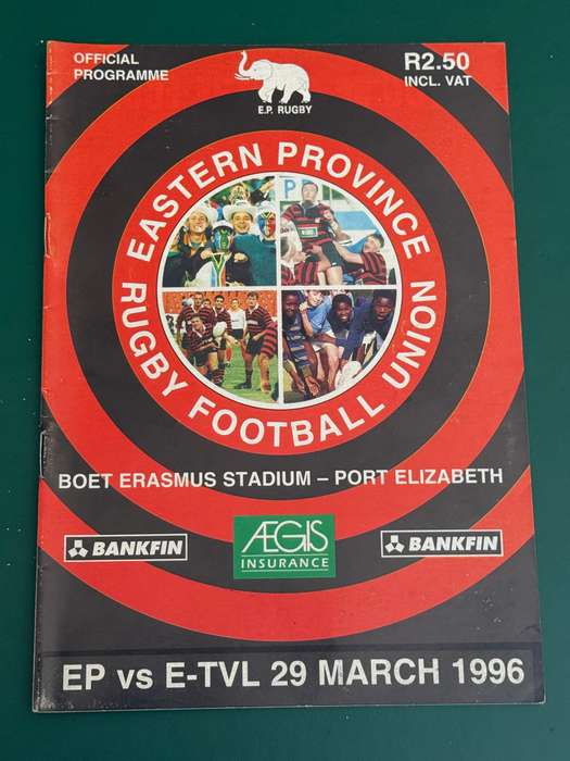 Rugby Programme - Eastern-Province vs Eastern-Transvaal 29/03/1996