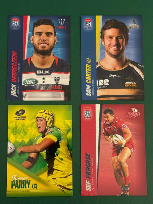 Rugby Cards - 4 (Four) * 2016 Tap and Play Australia/Super Rugby/Sevens Rugby Cards