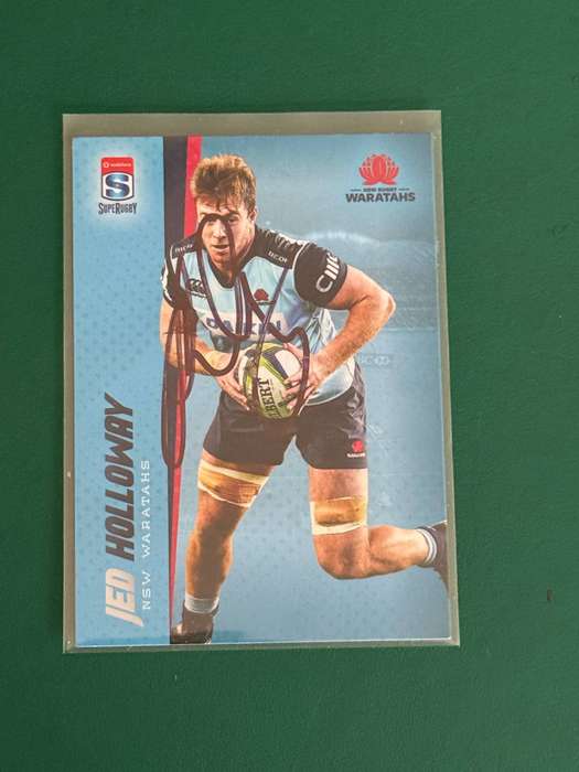 Rugby Card - *SIGNED* Jed Holloway 2017 Tap and Play Australian Rugby Card