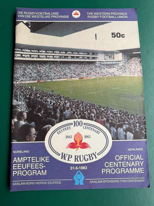 Rugby Programme - Western Province vs Rest of South-Africa 31/05/1983