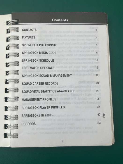 Rugby Book - Media Guide 2004 Springboks Incoming Tour and Tri-Nations