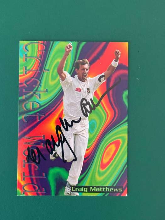 Cricket Card - *SIGNED* Craig Matthews 1996 Sports Deck Cricket Card