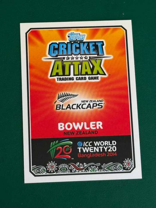 Cricket Card - Tim Southee (Nr190) Hat trick Hero 2014 Cricket Attax foil card