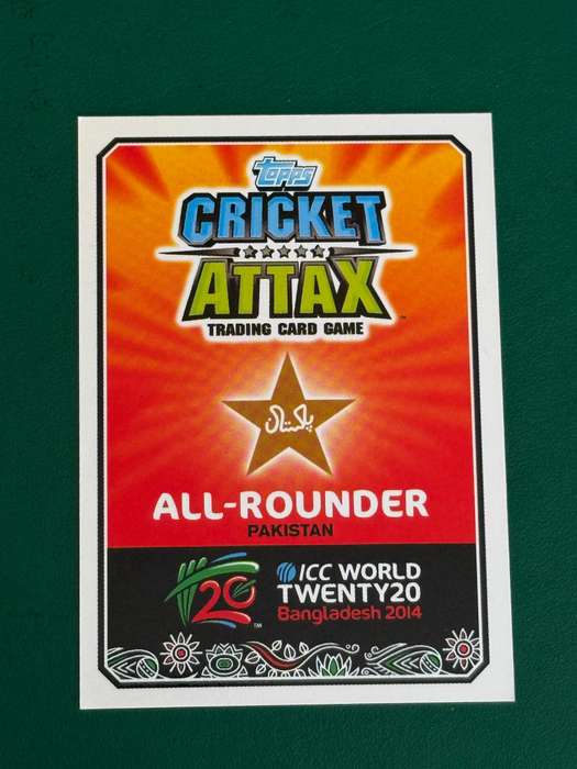 Cricket Card - Mohammad Hafeez (Nr186) Hundred Club 2014 Cricket Attax foil card
