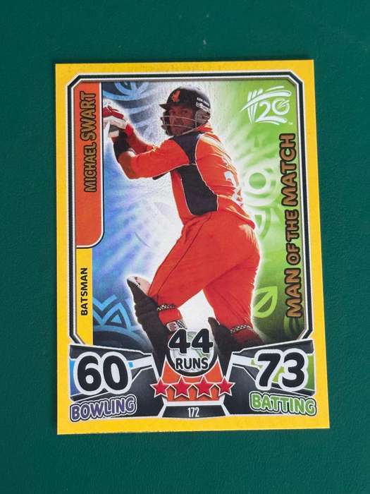 Cricket Card - Michael Swart (Nr172) 2014 Cricket Attax foil card