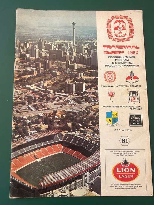 Rugby Programme - Transvaal vs WP/NTvl vs OP/Ofs vs Natal (Ellispark Inaugural) 15/05/1982