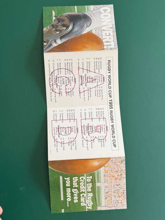 Rugby Itinerary - 1995 Rugby World Cup