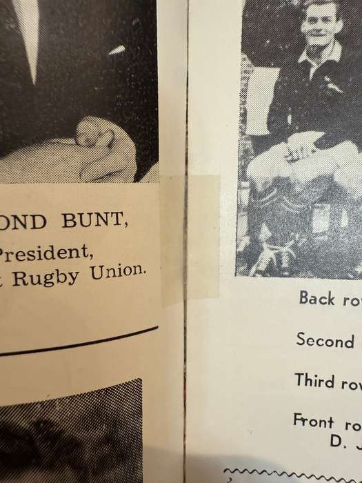 Rugby Programme - *Rare* South-Africa vs West Coast-Buller 27/07/1965