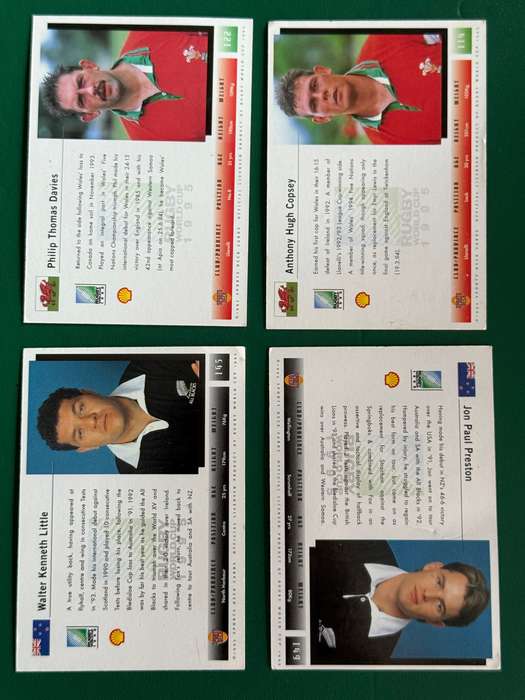 Rugby Cards - 4 * 1995 Rugby World Cup Rugby Cards