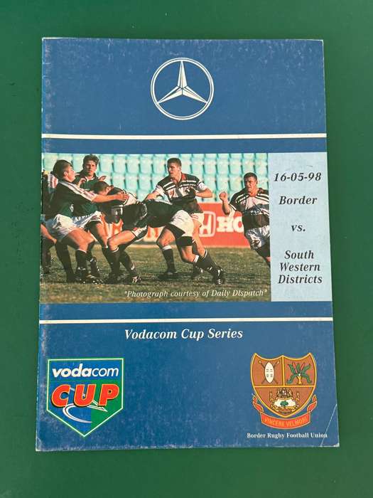 Rugby Programme - Border vs South Western Districts 16/05/1998