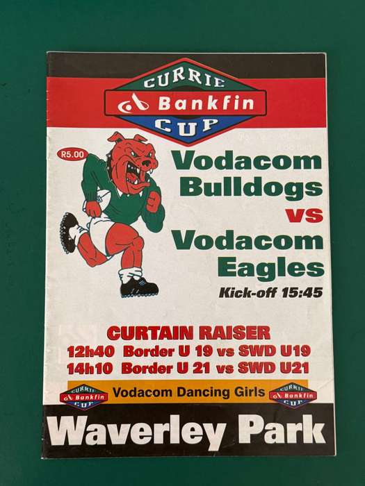 Rugby Programme - Border Bulldogs vs South Western Districts 16/09/2000