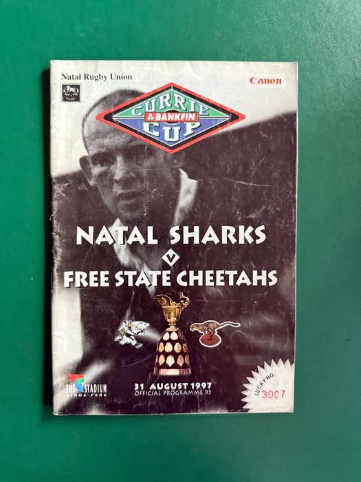 Rugby Programme - Sharks vs Free State Cheetahs 31/08/1997