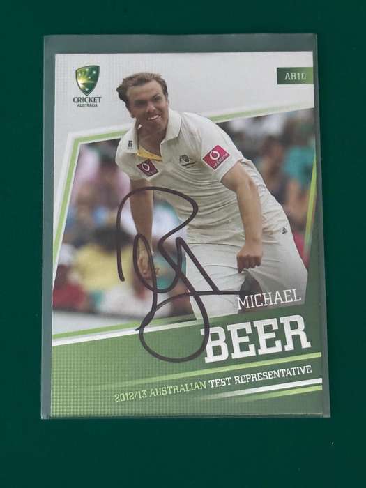Cricket Card - *SIGNED* Michael Beer 2012 Cricket Australia Cricket Card