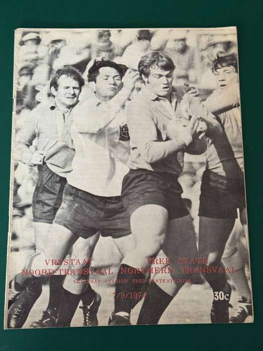 Rugby Programme - Free State vs Northern-Transvaal 07/09/1974