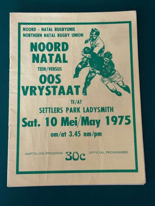 Rugby Programme - Northern-Natal vs Eastern Free State 10/05/1975 (Ladysmith)
