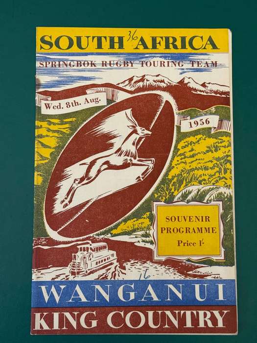 Rugby Programme - *TOUR* Wanganui King Country vs South-Africa 08/08/1956