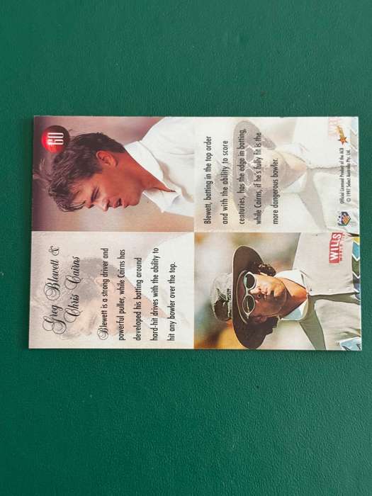 Cricket Card - *SIGNED* Chris Cairns/Greg Blewett 1997 Select Cricket Card
