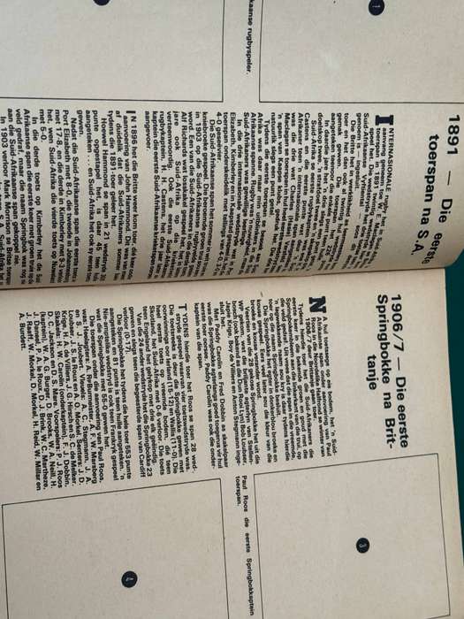 Rugby - Springbok Sage Plakboek 1 issued by Radio and TV  (5-11 March 1979)