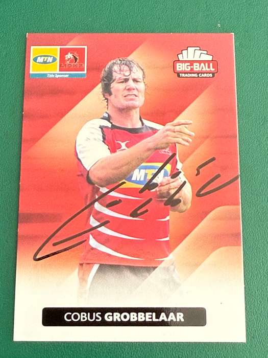 Rugby Card  *SIGNED* Cobus Grobbelaar 2012 Big Ball Rugby Card